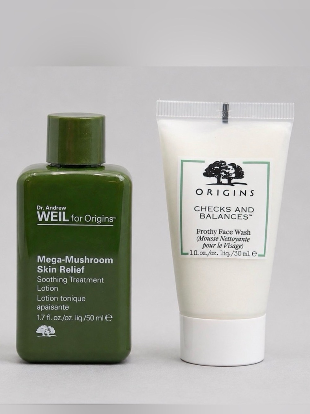 Origins Mega-Mushroom & Checks and Balances Travel Skincare Set